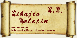 Mihajlo Maletin vizit kartica